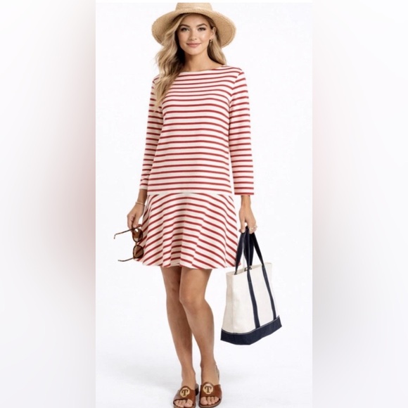 Tory Burch Dresses & Skirts - TORY BURCH Drop Waist Nautical Linen‎ Shift Dress - Size M.